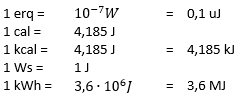 Física, unidades de trabajo, cantidad de calor y energía