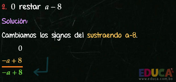 Solución Ejercicio 23 - Ejercicio 2 - Resta de Polinomios - Algebra de Baldor - www.educa.com.bo