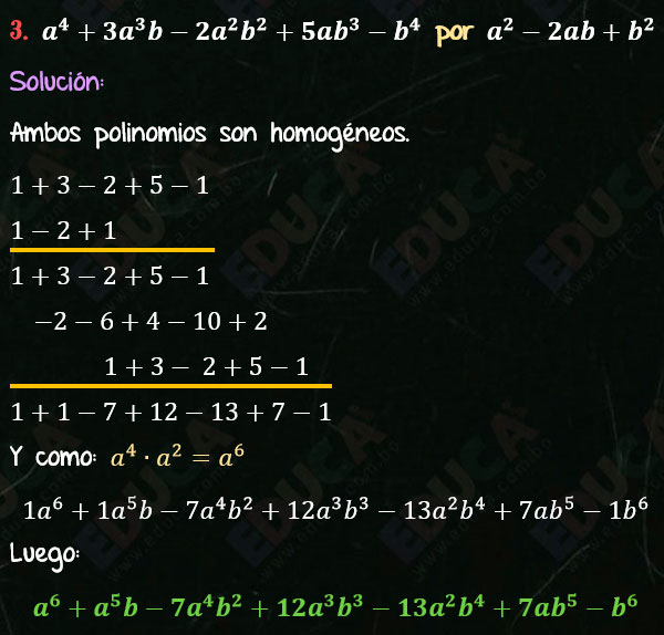 Solución Ejercicio 45 - Ejercicio 3 - Multiplicación por coeficientes separados.  Multiplicación. Solucionario - Algebra de Baldor - www.educa.com.bo