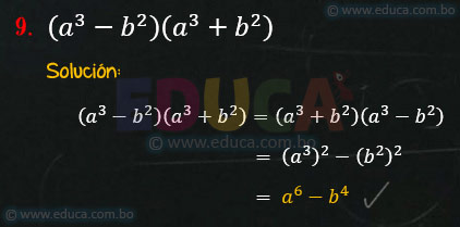 Solución - Ejercicio 64-9 - Productos notables - Algebra de Baldor
