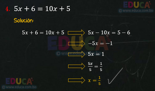 Solución - Ejercicio 78-4 - Ecuaciones enteras de primer grado con una incógnita - Algebra de Baldor