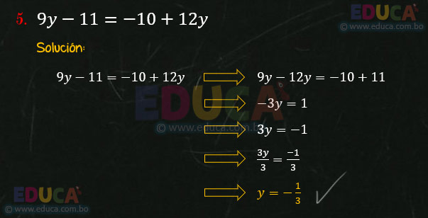 Solución - Ejercicio 78-5 - Ecuaciones enteras de primer grado con una incógnita - Algebra de Baldor