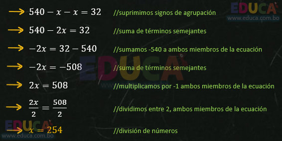 Solución - Ejercicio 82-2 - Problemas sobre ecuaciones enteras de primer grado con una incógnita - Algebra de Baldor