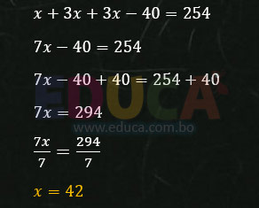 Solución - Ejercicio 84-1 - Problemas sobre ecuaciones enteras de primer grado con una incógnita - Algebra de Baldor