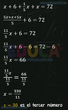 Solución - Ejercicio 84-5 - Problemas sobre ecuaciones enteras de primer grado con una incógnita - Algebra de Baldor