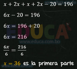 Solución - Ejercicio 88-1 - Problemas sobre ecuaciones enteras de primer grado con una incógnita - Algebra de Baldor