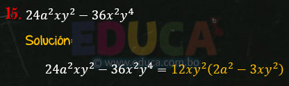 Solución - Ejercicio 89-15 - Descomposición factorial - Algebra de Baldor