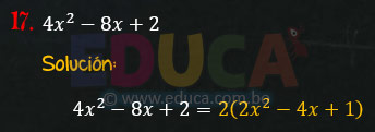 Solución - Ejercicio 89-17 - Descomposición factorial - Algebra de Baldor
