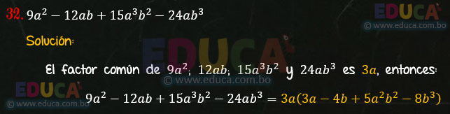 Solución - Ejercicio 89-32 - Descomposición factorial - Algebra de Baldor