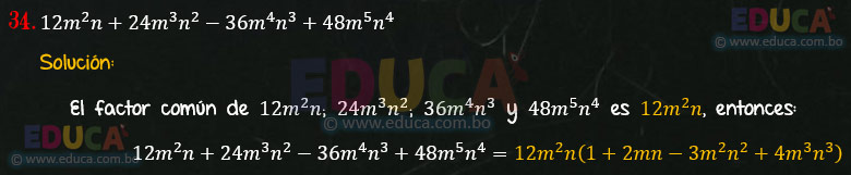 Solución - Ejercicio 89-34 - Descomposición factorial - Algebra de Baldor