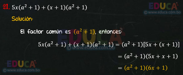 Solución - Ejercicio 90-21 - Descomposición factorial - Algebra de Baldor