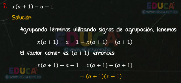 Solución - Ejercicio 90-7 - Descomposición factorial - Algebra de Baldor