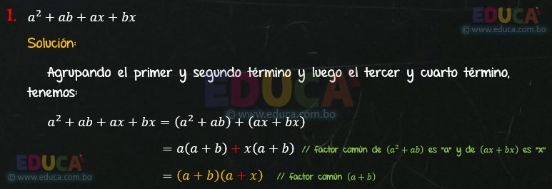 Solución - Ejercicio 91-1 - Descomposición factorial - Algebra de Baldor