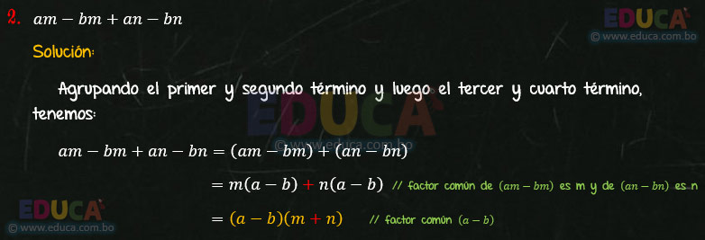 Solución - Ejercicio 91-2 - Descomposición factorial - Algebra de Baldor