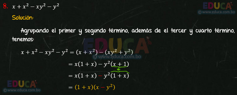 Solución - Ejercicio 91-8 - Descomposición factorial - Algebra de Baldor