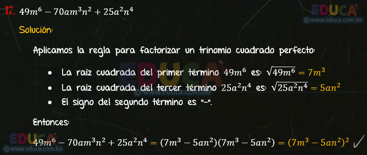 Solución - Ejercicio 92-17 - Descomposición factorial - Algebra de Baldor