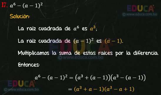 Solución - Ejercicio 94-17 - Descomposición factorial - Algebra de Baldor