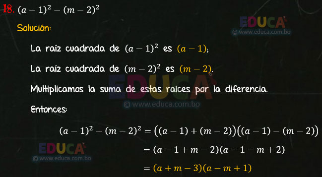 Solución - Ejercicio 94-18 - Descomposición factorial - Algebra de Baldor