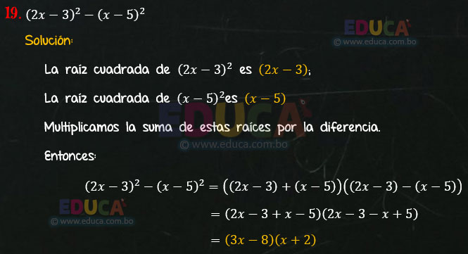 Solución - Ejercicio 94-19 - Descomposición factorial - Algebra de Baldor