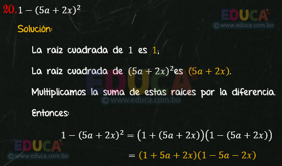 Solución - Ejercicio 94-20 - Descomposición factorial - Algebra de Baldor