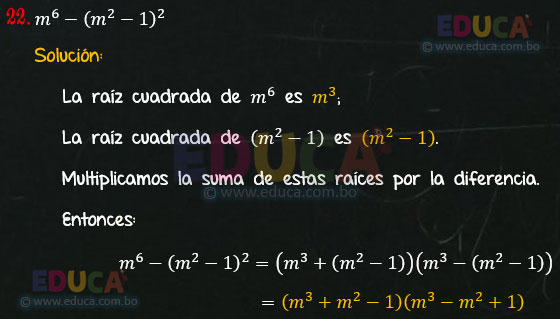 Solución - Ejercicio 94-22 - Descomposición factorial - Algebra de Baldor