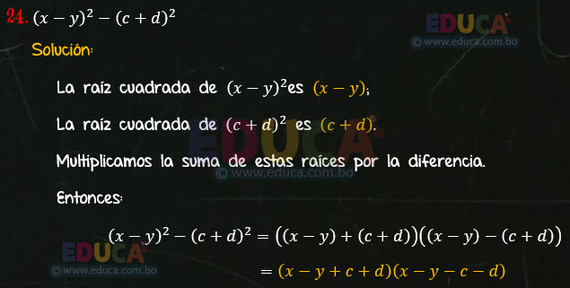 Solución - Ejercicio 94-24 - Descomposición factorial - Algebra de Baldor