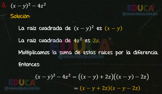 Solución - Ejercicio 94-5 - Descomposición factorial - Algebra de Baldor