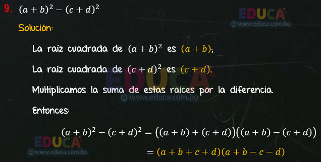 Solución - Ejercicio 94-9 - Descomposición factorial - Algebra de Baldor