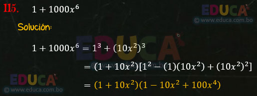 Solución - Ejercicio 106-115 - Descomposición factorial - Algebra de Baldor