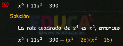 Solución - Ejercicio 106-127 - Descomposición factorial - Algebra de Baldor