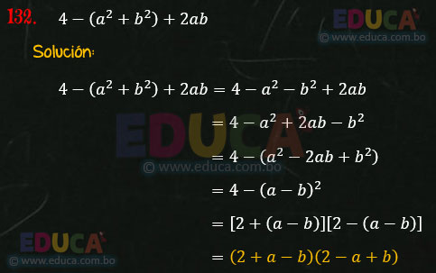 Solución - Ejercicio 106-132 - Descomposición factorial - Algebra de Baldor