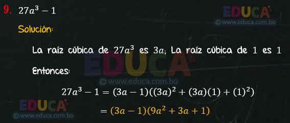 Solución - Ejercicio 106-9 - Descomposición factorial - Algebra de Baldor