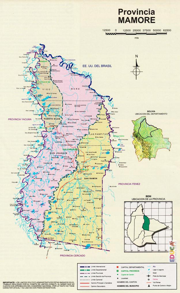 Mapa Provincia Mamoré - Beni Bolivia Mapa Provincia Mamoré - Beni Bolivia