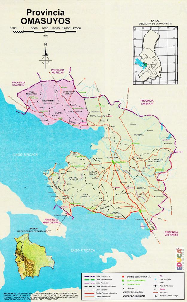 Mapa Provincia Omasuyos - La Paz Bolivia