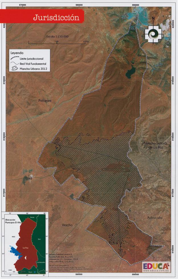 Mapa Jurisdicción Municipal de El Alto - La Paz - Bolivia