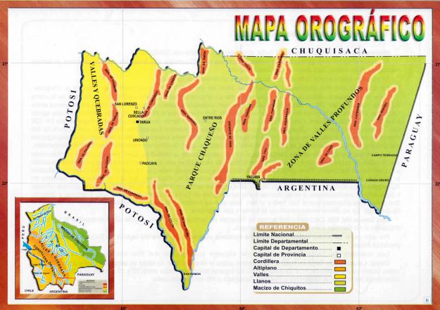 Mapa orográfico del Departamento de Tarija - Mapas de Bolivia Mapa orográfico del Departamento de Tarija - Mapas de Bolivia