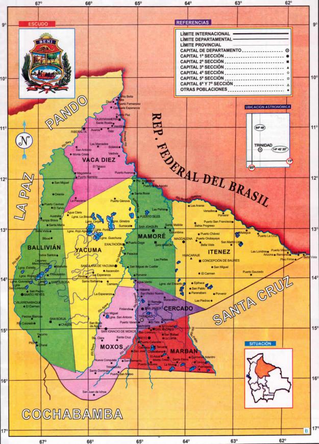 Mapa Político del Departamento del Beni - Mapas de Bolivia