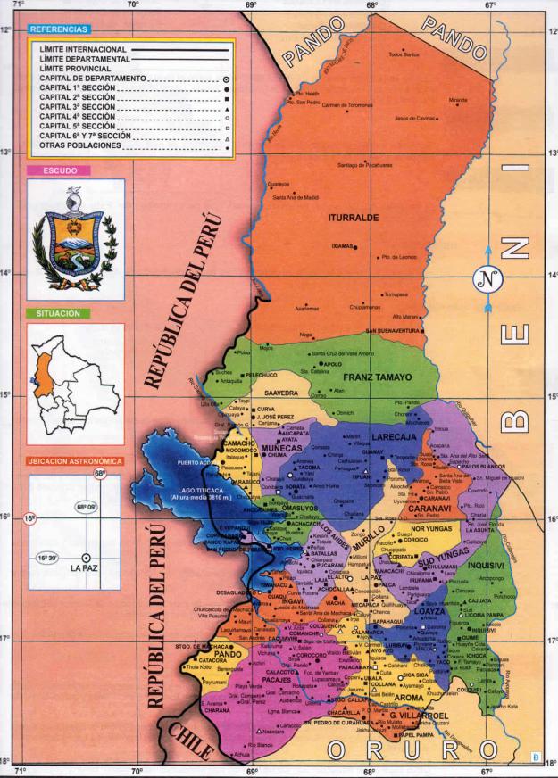 Mapa Político del Departamento de La Paz - Mapas de Bolivia