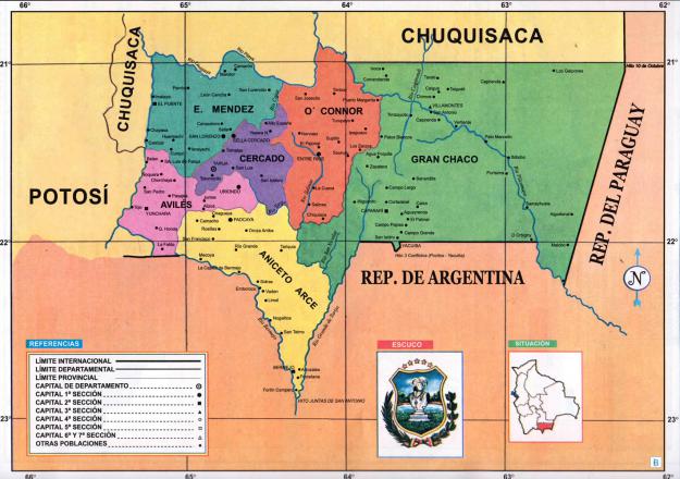 Mapa Político del Departamento de Tarija - Mapas de Bolivia