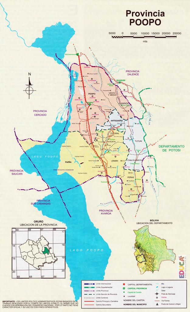 Mapa Provincia Poopó - Oruro Bolivia