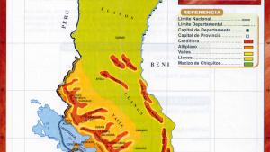 Mapa Orográfico del Departamento de La Paz - Mapas de Bolivia